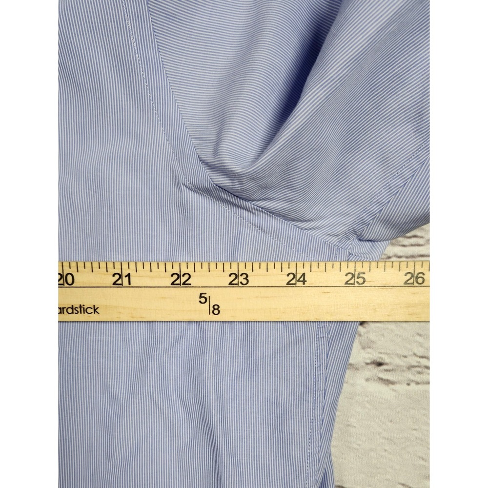 Tommy Bahama Mens Blue White Pinstripe Button Down Dress Shirt 16.5 34/35 - Picture 4 of 5